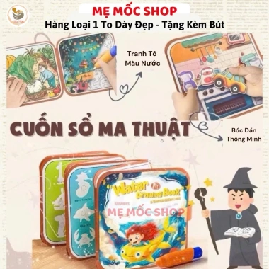 Tranh tô màu nước cho bé nhiều chủ đề, tái sử dụng, tặng bút, chỉ 25.000₫ Shop Mẹ Mốc