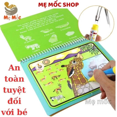 Tranh tô màu nước cho bé nhiều chủ đề, tái sử dụng, tặng bút, chỉ 25.000₫ Shop Mẹ Mốc