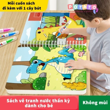 Tranh Tô Màu Nước Ma Thuật Nhiều Chủ Đề Cho Bé Dùng Nhiều Lần, Tặng Bút, 35.999₫ 3