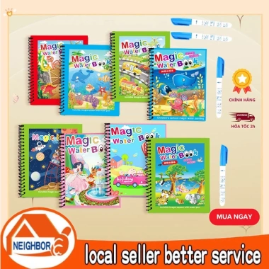 Tranh Tô Màu Nước Ma Thuật Tự Xóa - 12 Chủ Đề Thần Kỳ, Tặng Bút, Giá 13.500đ