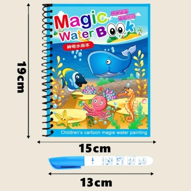Tranh Tô Màu Nước Ma Thuật Tự Xóa - 12 Chủ Đề Thần Kỳ, Tặng Bút, Giá 13.500đ