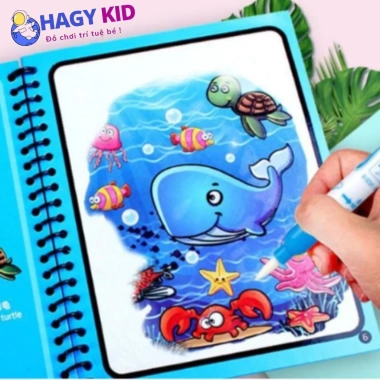 Tranh tô màu nước tặng bút, dùng nước, tái sử dụng lần cho bé - Binbibo 19.900₫