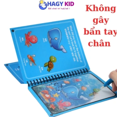 Tranh tô màu nước tặng bút, dùng nước, tái sử dụng lần cho bé - Binbibo 19.900₫