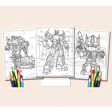 Tranh Tô Màu Optimus Prime - Bộ 25-50 tờ A4/A5 Giá 15.900₫ - Đồ chơi giáo dục 3
