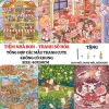Tranh tô màu số hoá CUTE không khung, cọ chuyên, dung môi giảm khô, màu bóng