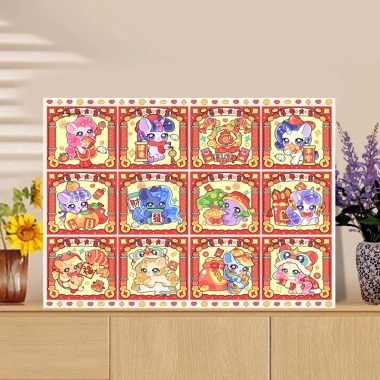 Tranh tô màu số hoá CUTE không khung, cọ chuyên, dung môi giảm khô, màu bóng 5