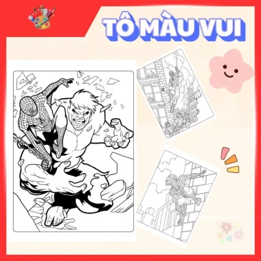 Tranh Tô Màu Spiderman Sáng Tạo - Đồ Chơi Mỹ Thuật Thủ Công Giá Ưu Đãi 39.200 VND