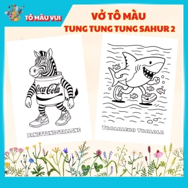 Tranh Tô Màu Tung Tung Tung Sahur Tập 2 Đồ Chơi Thủ Công Siêu Sáng Tạo 38,610₫