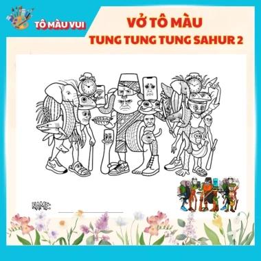 Tranh Tô Màu Tung Tung Tung Sahur Tập 2 Đồ Chơi Thủ Công Siêu Sáng Tạo 38,610₫