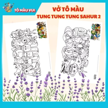 Tranh Tô Màu Tung Tung Tung Sahur Tập 2 Đồ Chơi Thủ Công Siêu Sáng Tạo 38,610₫