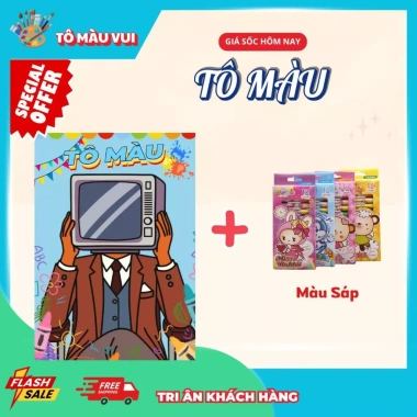 Tranh Tô Màu TV Man - Đồ Chơi Mỹ Thuật Thủ Công cho Bé, Giá Ưu Đãi 39.200đ 2