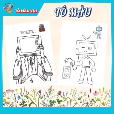 Tranh Tô Màu TV Man - Đồ Chơi Mỹ Thuật Thủ Công cho Bé, Giá Ưu Đãi 39.200đ 5