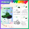 Tranh tô màu xe tăng, giấy dày A4/A5 - Đồ chơi giáo dục sáng tạo cho bé trai, 39.200₫