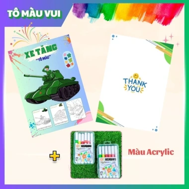 Tranh tô màu xe tăng, giấy dày A4/A5 - Đồ chơi giáo dục sáng tạo cho bé trai, 39.200₫ 2 Tranh tô màu xe tăng, giấy dày A4/A5 - Đồ chơi giáo dục sáng tạo cho bé trai, 39.200₫ 2