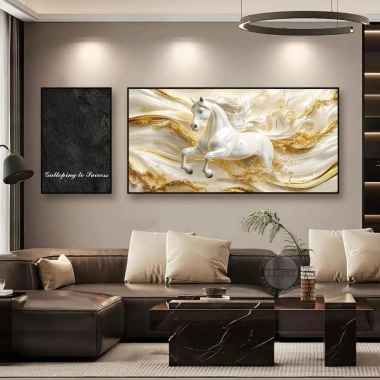 Tranh Tráng Gương Mã Đáo Thành Công – Ngựa Phong Thủy Phòng Khách, Giá 720k