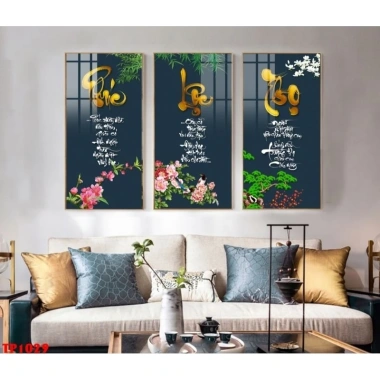 Tranh tráng gương thư pháp Phúc Lộc Thọ - Trang trí phòng khách, phòng làm việc, giá 321.000đ 5
