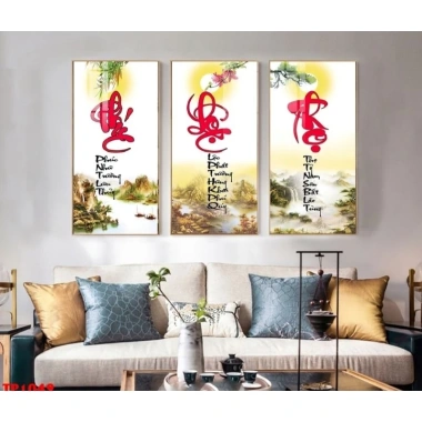 Tranh tráng gương thư pháp Phúc Lộc Thọ - Trang trí phòng khách, phòng làm việc, giá 321.000đ 9