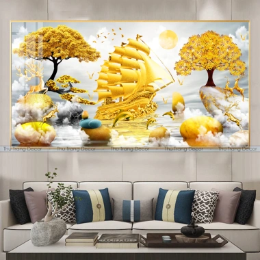 Tranh Tráng Gương THUẬN BUỒM XUÔI GIÓ UV 5D Cao Cấp - Treo Tường Phòng Khách Giá 167.999₫ 7