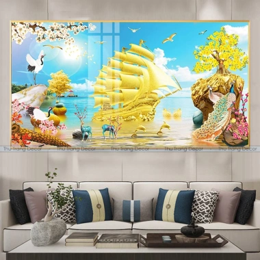 Tranh Tráng Gương THUẬN BUỒM XUÔI GIÓ UV 5D Cao Cấp - Treo Tường Phòng Khách Giá 167.999₫ 8