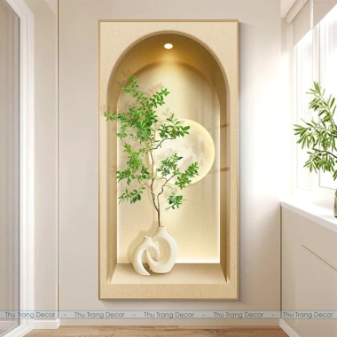 Tranh Tráng Gương Treo Tường Bình Hoa Cây Cảnh UV 5D Cao Cấp Phong Cách Hiện Đại Giá Ưu Đãi 179.200 VND