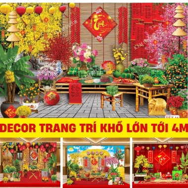 Tranh Trang Trí Tết 2.026 6D Sắc Nét - Decor Phòng Nền Chụp Ảnh Năm Mới Ưu Đãi 149k