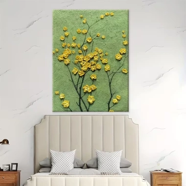 Tranh treo Tết 2.026 hoa anh đào - Khung gỗ, tranh vải sang trọng, trang trí phòng khách, giá ưu đãi 63.000₫