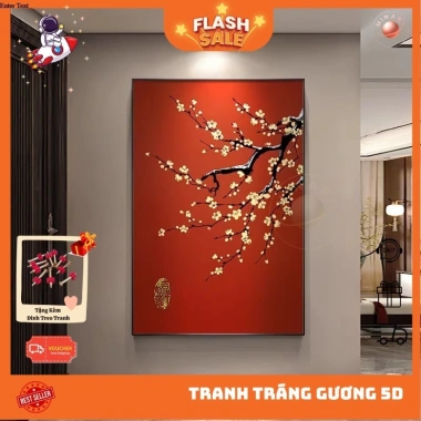 Tranh Treo Tường Hoa Đào Tết Nguyên Đán 2.026 - Khung Nhôm Cao Cấp, Trang Trí Nhà Cửa Phòng Khách, Giá Ưu Đãi 234.000₫ 5