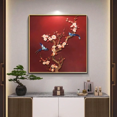 Tranh Treo Tường Hoa Đào và Hoa Mai Tết 2.026 Trang trí Nhà Cửa Quà Tặng 176.000VND 5