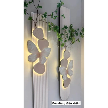 Tranh treo tường LED điều khiển Gài hoa lá giả nghệ thuật hiện đại quà tặng 759k 3