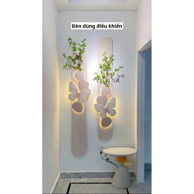 Tranh treo tường LED điều khiển Gài hoa lá giả nghệ thuật hiện đại quà tặng 759k 4