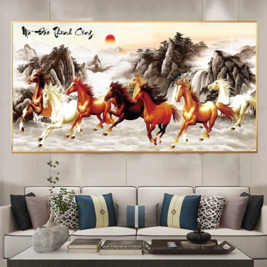 Tranh Treo Tường Mã Đáo Thành Công - Decor Phòng Khách và Văn Phòng, Tranh Tráng Gương Cao Cấp, Giá 275.000₫