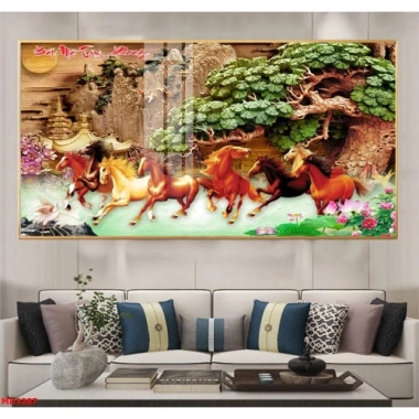 Tranh Treo Tường Mã Đáo Thành Công - Decor Phòng Khách và Văn Phòng, Tranh Tráng Gương Cao Cấp, Giá 275.000₫