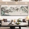 Tranh Treo Tường Thủy Mặc Sơn Hữu Tình Thác Nước Núi Non Phong Thủy Tụ Tài Phòng Khách Cao Cấp
