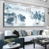 Tranh Treo Tường Thủy Mặc Sơn Hữu Tình Thác Nước Núi Non Phong Thủy Tụ Tài Phòng Khách Cao Cấp 6