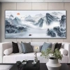 Tranh Treo Tường Thủy Mặc Sơn Hữu Tình Thác Nước Núi Non Phong Thủy Tụ Tài Phòng Khách Cao Cấp 8