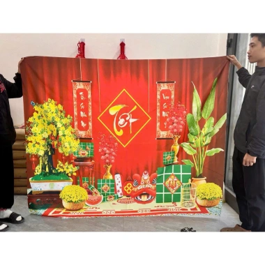 Tranh Vải Tết 2.026 khổ lớn - Phông chụp hình, decor xuân, giảm giá 154.000₫ 4