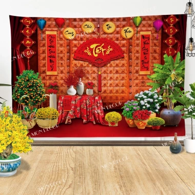 Tranh vải Tết 2.026 mừng xuân Bính Ngọ Decor trang trí Tết mẫu mới giảm giá 195.000đ
