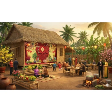Tranh vải Tết 2.026 Xuân Bính Ngọ - Mẫu mới 16 Decor, Giảm giá, Chỉ 199k