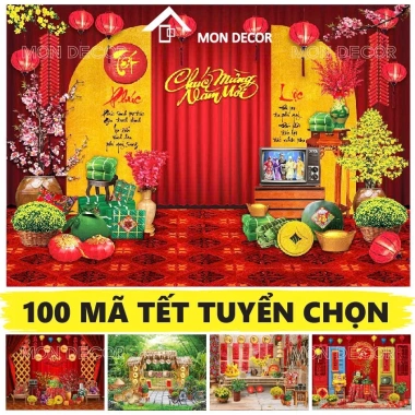 Tranh Vải Tết 3m x 2m & 2.6m x 2m - Phông Nền Tết 2.026 Mon Decor Giá 119k