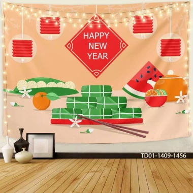 Tranh vải Tết Tín Phát backdrop sự kiện 2.026 - Chúc mừng Năm Mới, chỉ 73.100 VND