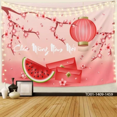 Tranh vải Tết Tín Phát backdrop sự kiện 2.026 - Chúc mừng Năm Mới, chỉ 73.100 VND