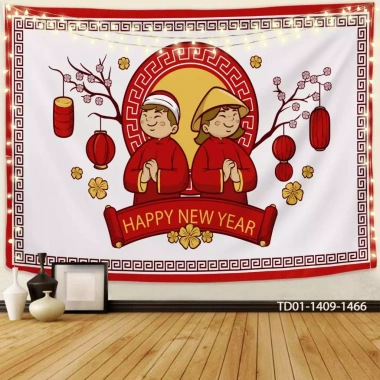 Tranh vải Tết Tín Phát backdrop sự kiện 2.026 - Chúc mừng Năm Mới, chỉ 73.100 VND