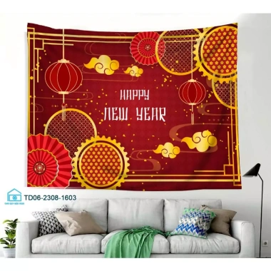 Tranh vải Tết Tín Phát - Backdrop sự kiện Chúc Mừng Năm Mới 2.026, chỉ 73.100 VND