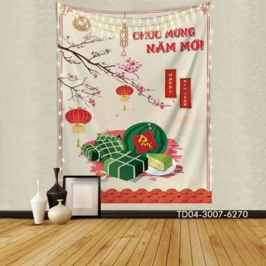 Tranh vải Tết Tín Phát Backdrop sự kiện chúc mừng Năm Mới 2.026 - chỉ 73.100₫