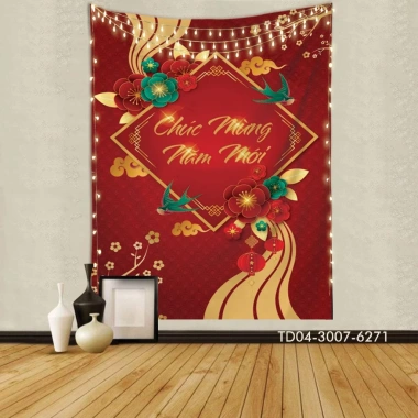 Tranh vải Tết Tín Phát Backdrop sự kiện chúc mừng Năm Mới 2.026 - chỉ 73.100₫
