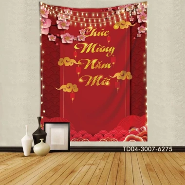 Tranh vải Tết Tín Phát Backdrop sự kiện chúc mừng Năm Mới 2.026 - chỉ 73.100₫