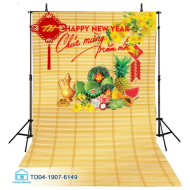 Tranh vải Tết Tín Phát đứng - Chúc mừng Năm Mới 2.026, Happy New Year, Giá chỉ 85.000₫