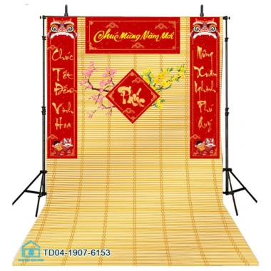 Tranh vải Tết Tín Phát đứng - Chúc mừng Năm Mới 2.026, Happy New Year, Giá chỉ 85.000₫