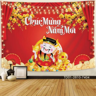 Tranh vải Tết Tín Phát - Phông nền Năm Mới 2.026, Tết Việt, Giá 85.000đ