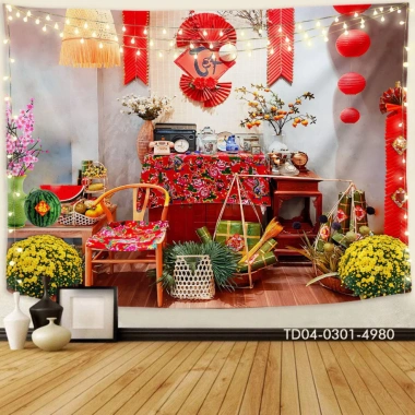 Tranh vải Tín Phát Backdrop Năm Mới 2.025 - Tết, Noel, Giáng Sinh, Treo Tường Giá chỉ 85.000đ